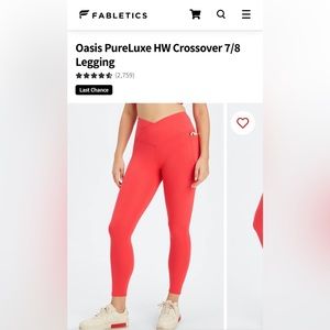 FABLETICS Oasis PureLuxe HW Crossover 7/8 Legging Size XL